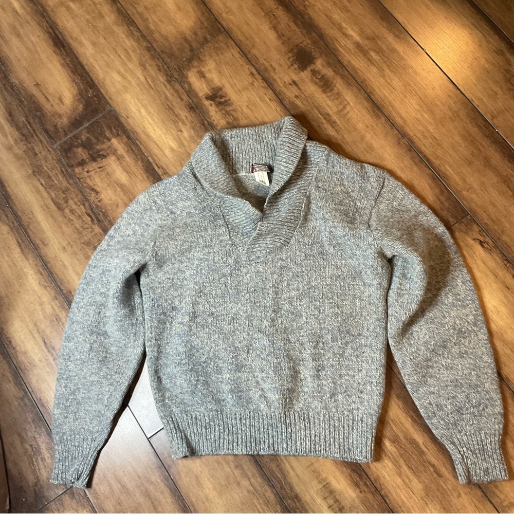 Cambridge Classics by Mervins Vintage Shawl Collar Wool Sweater Gray XL Classic